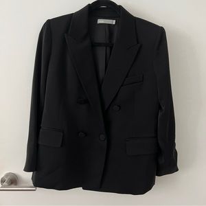 Vince Double Breasted Black Tuxedo Jacket Size 4